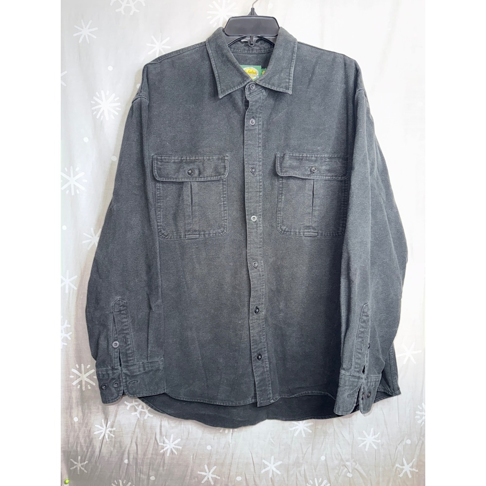 Cabelas Outdoor Gear Mens XL Reg Faded Black Cotton Canvas Button Down Shirt